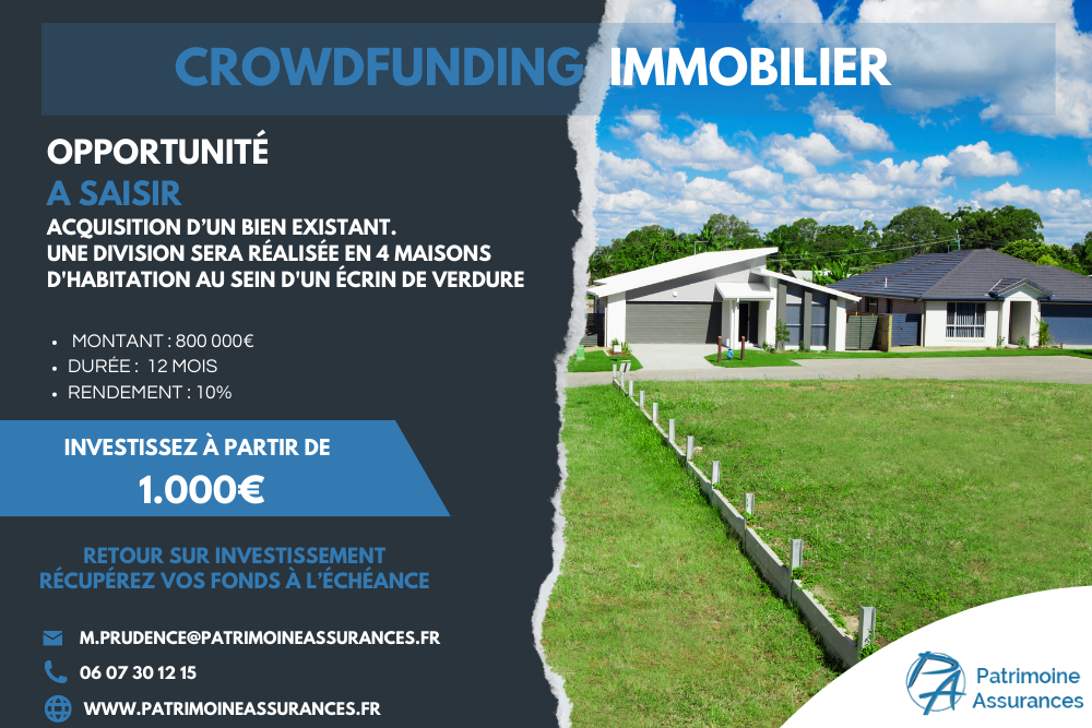 Acquisition d’un bien existant800 000 € | 12 mois | 10 %
