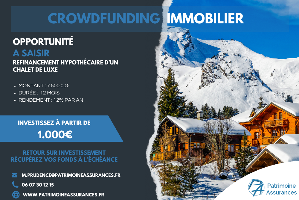 Refinancement hypothécaire d’un chalet de luxe7 500 000 €  |  12 mois  | 12 %