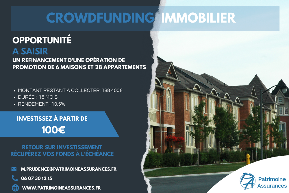 DEMOCRATISATION DE L’INVESTISSEMENT EN CROWDFUNDING IMMOBILIER188 400 € | 18 mois | 10.5%