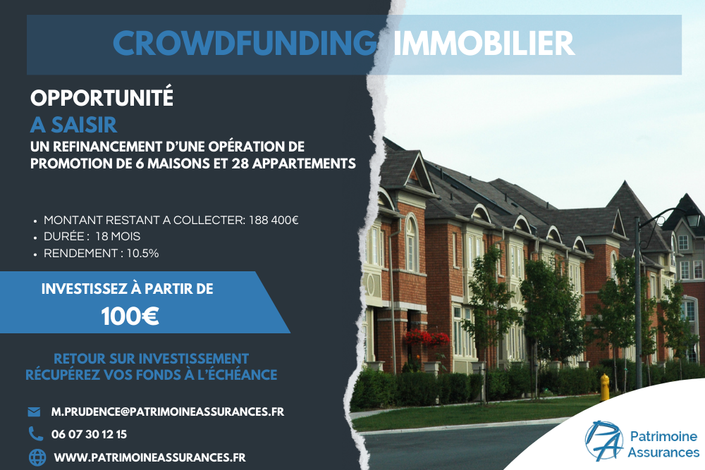 DEMOCRATISATION DE L’INVESTISSEMENT EN CROWDFUNDING IMMOBILIER188 400 €  |  18 mois  | 10.5%